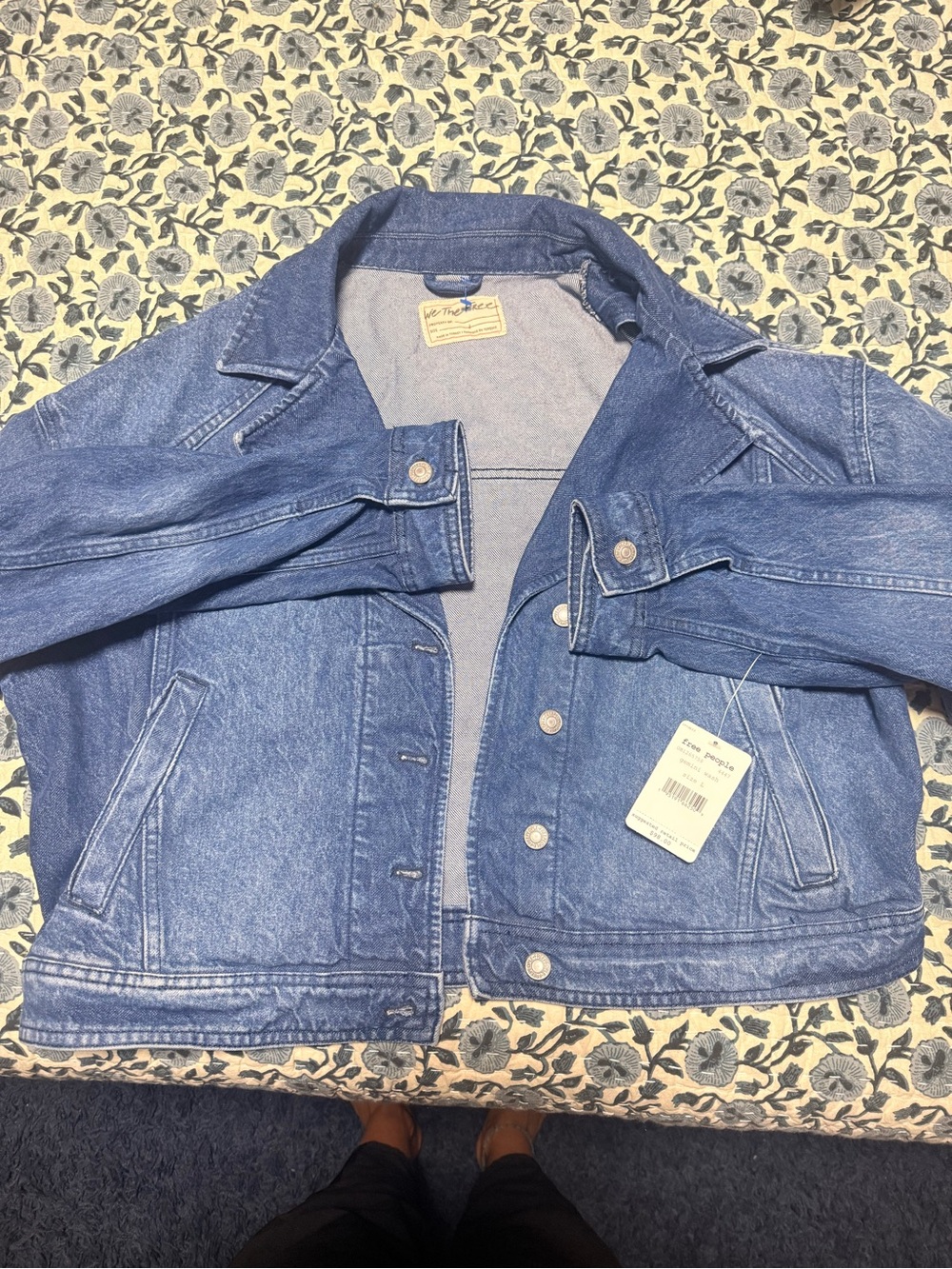 Free People Medium Blue Denim  Jacket